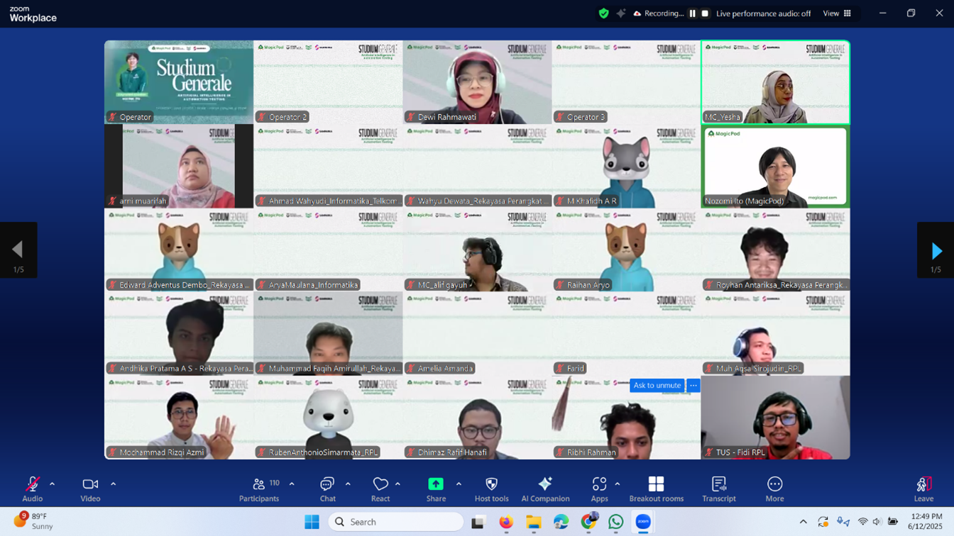Software Engineering Telkom University Surabaya CEO MagicPod Kupas Tuntas Peran AI